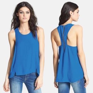 Royal blue racer back high low blouse ❤️